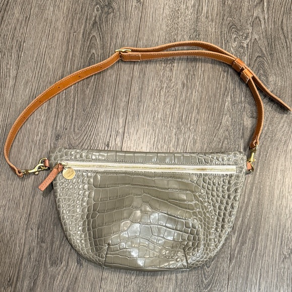 Clare V Handbags - Clare V Grande Fanny Cuoio Croco Grey Crossbody Bag